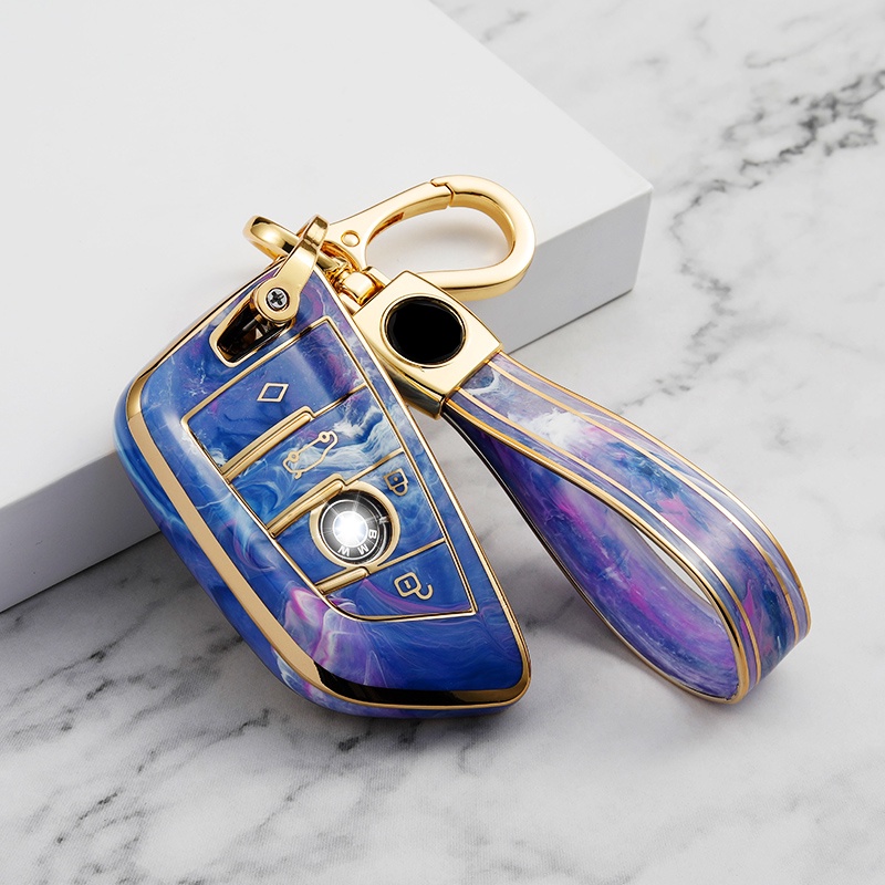 Casing Kunci Mobil Bahan TPU Motif Giok Untuk BMW X1 X3 X5 X6 X7 1 3 5 6 7 Series Z4 G20 G30 G11 F15 F16 f39 G01 G02 F48