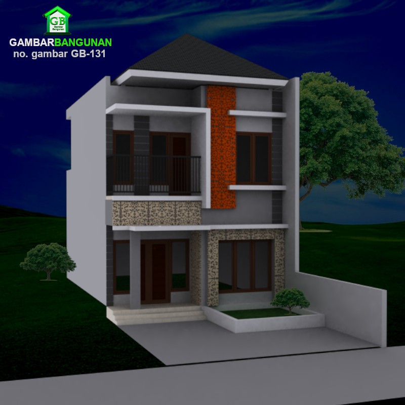 Desain Rumah Minimalis 2 Lantai (Lahan 6m x 10m) no gambar GB-131