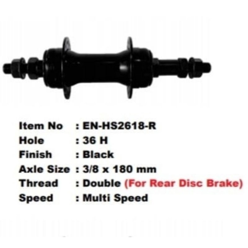 Hub Bos BELAKANG Sepeda. DOUBLE DRAT ULIR LUBANG 36 Hole NON BEARING ETERNA