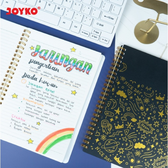 

H7Y Ruled Notebook Joyko NB-710 A5 Space Travel Diary Agenda Buku Catatan Pastel Atk Motif Lucu Memo