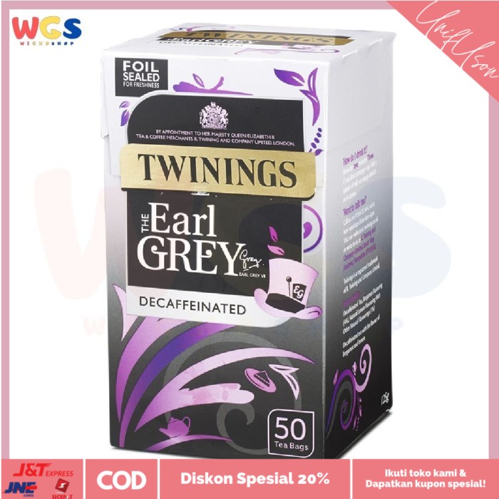 

⭐COD⭐ Twinings Earl Grey Tea Decaffeinated 50 Tea Bags 125g