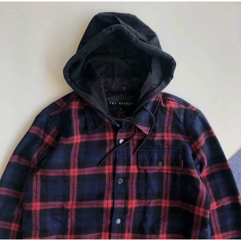 Flanel Hoodie TBJ NEARBY