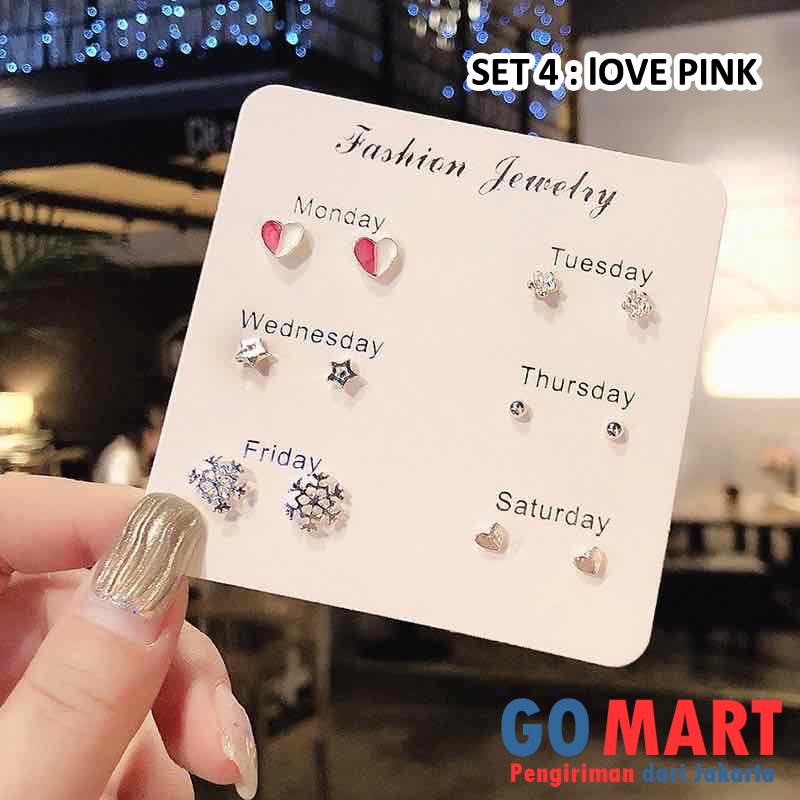 Anting Wanita Fashion Korea 1 Set - Anting Tusuk Earring Wanita Import Kekinian Ala Korea AT01