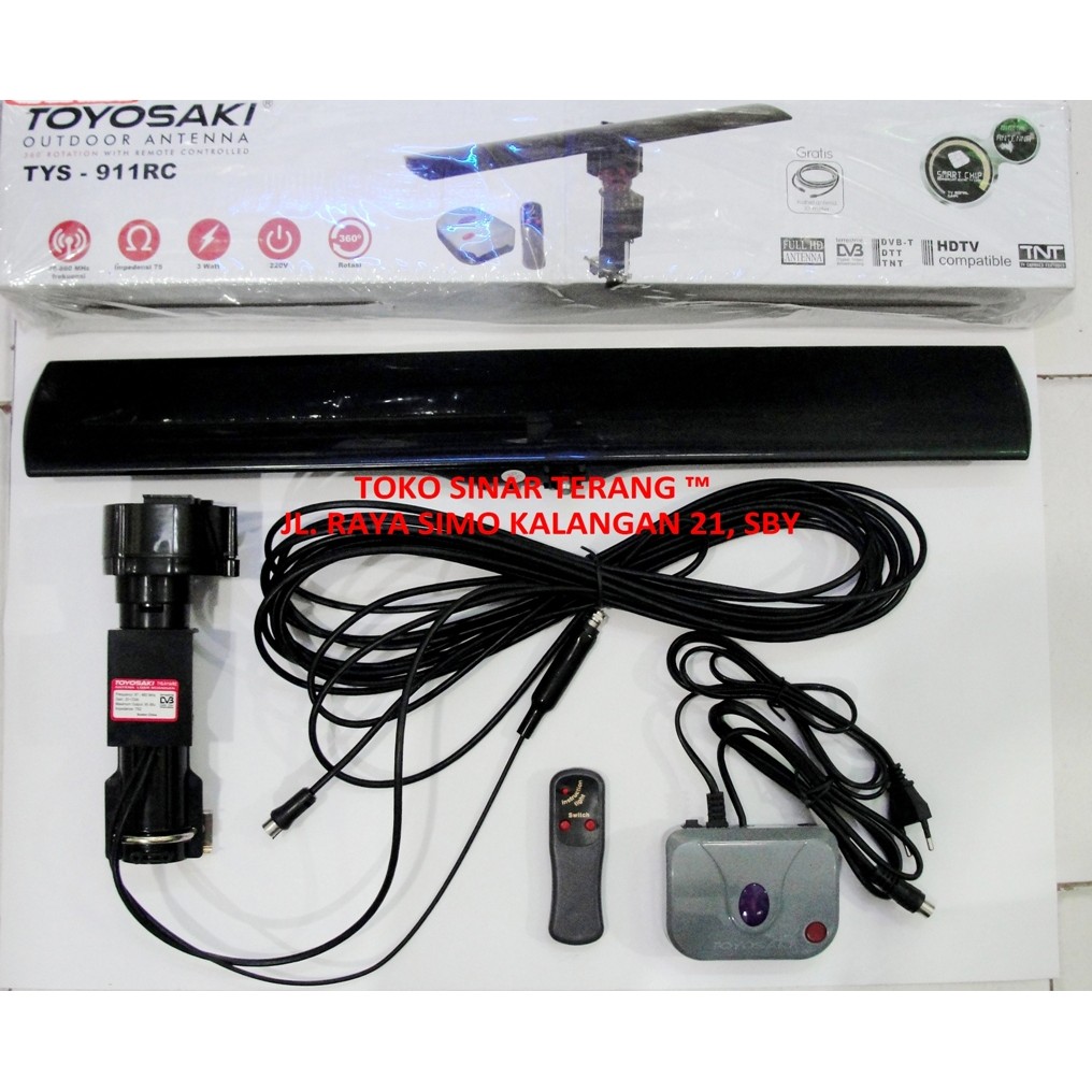 Antena TV REMOTE TOYOSAKI TYS-911 Antenna ROTATE Outdoor HD Remot LED LCD