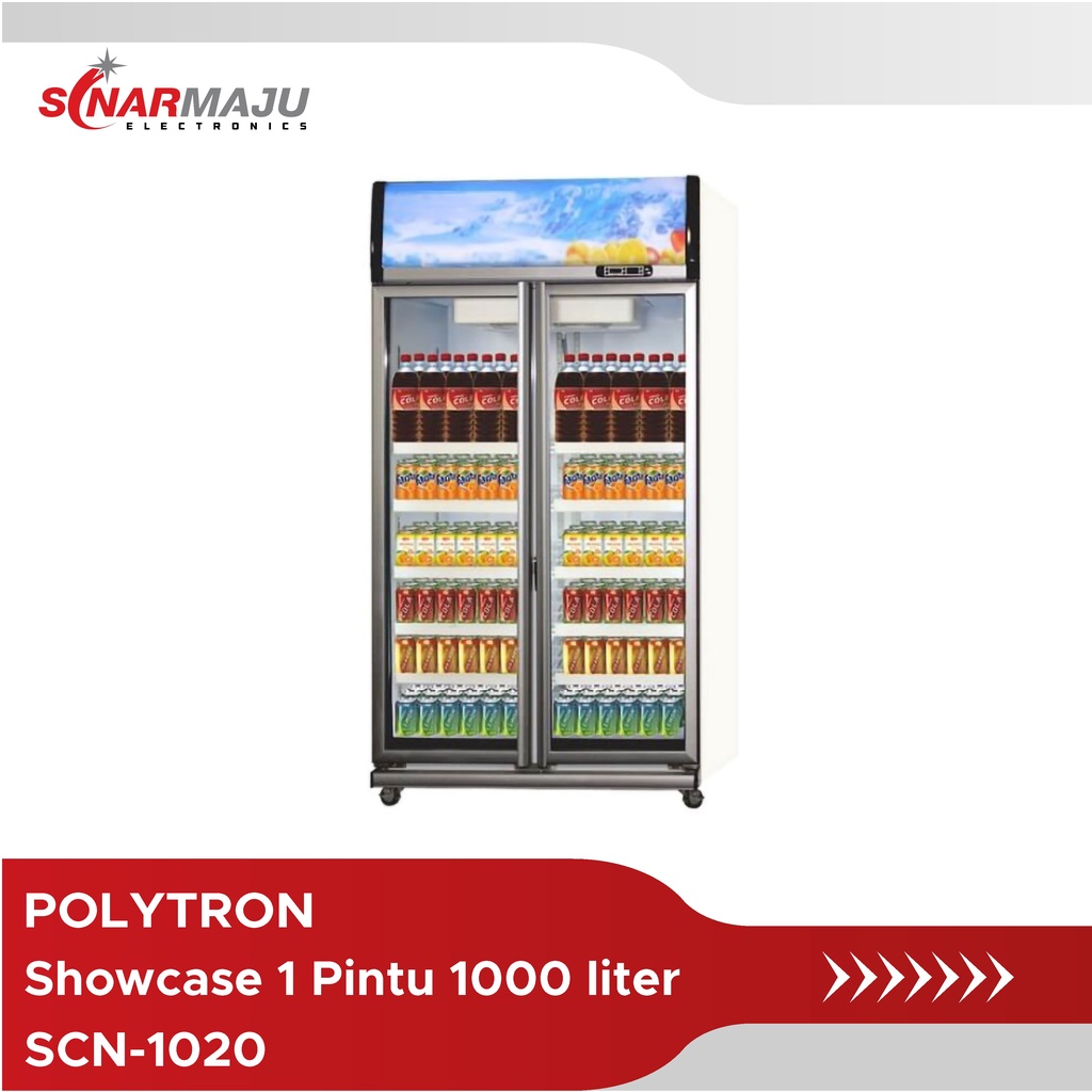 Showcase 2 Pintu Polytron 1000 Liter Display Cooler SCN-1020 SCN1020 SCN 1020