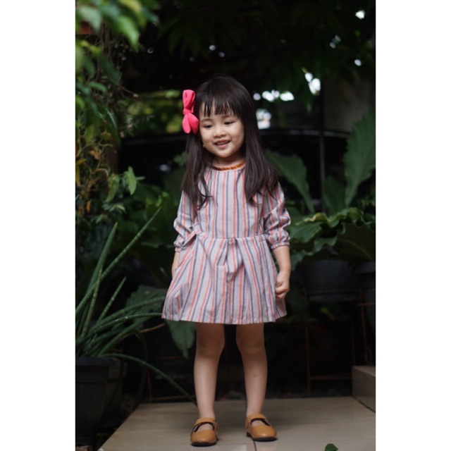 Kemeja chibi kotak kotak anak perempuan bahan katun 2-5 tahun nablfashion