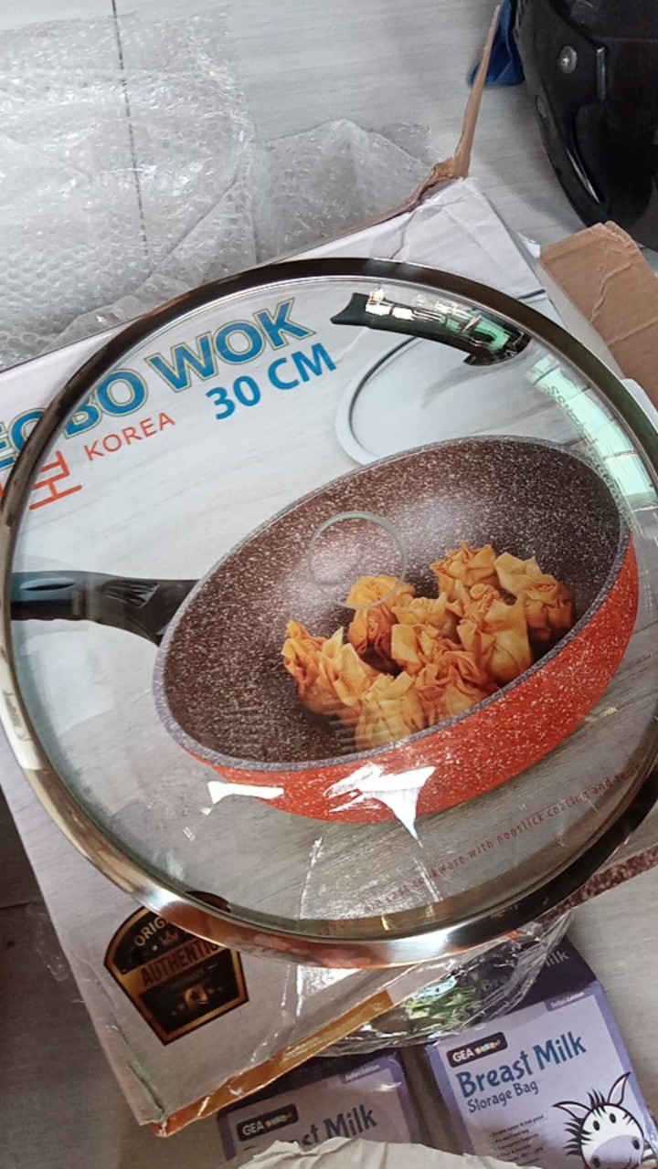 Panci Wajan Anti Lengket Granite Orange New Yeobo 30cm