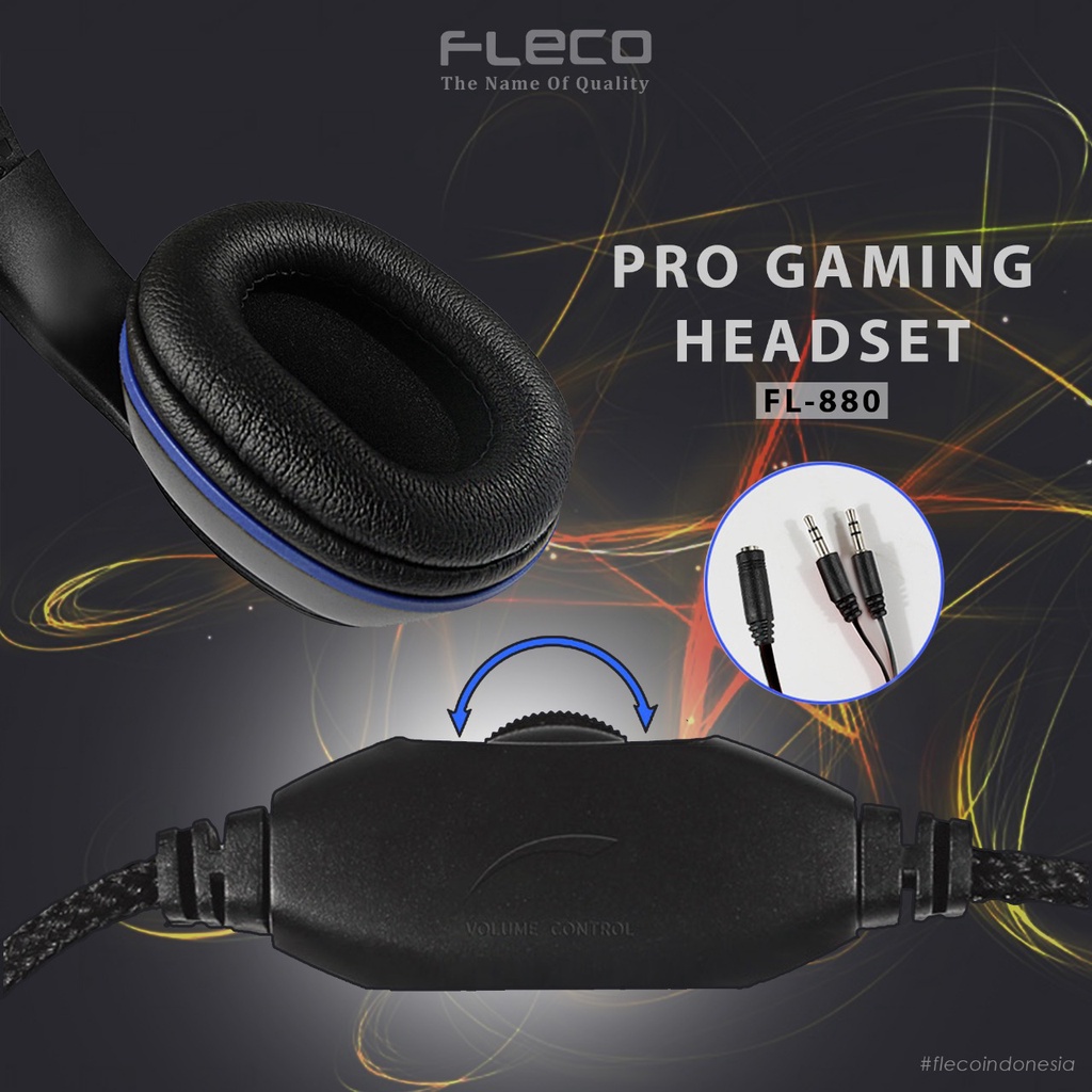 COD READY~Headset handset hanset bando fleco FL-880 GAMING/FL-888/FL990/FL999  turbo jack 3.5mm original garansi