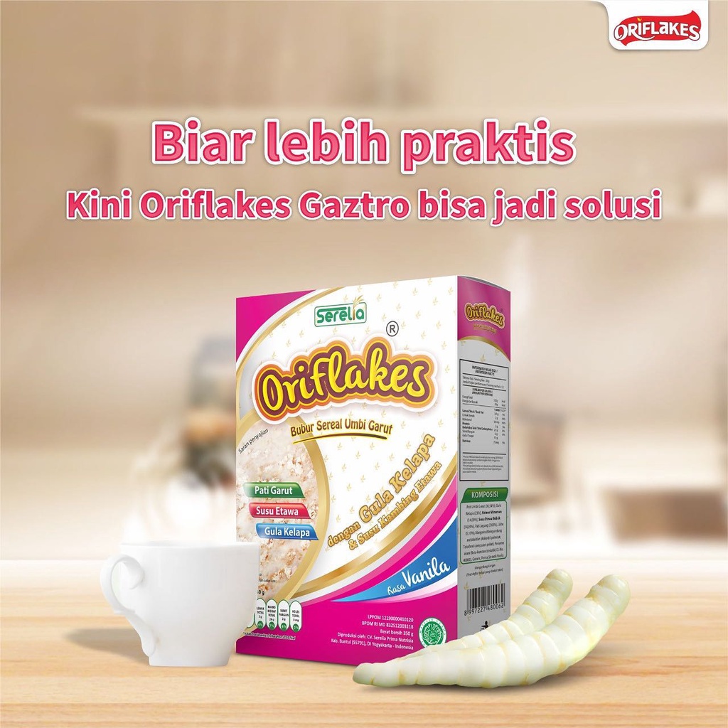 ORIFLAKES 10 BOX Umbi Garut ASAM LAMBUNG MAAG 900 GRAM