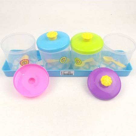 Tempat Bumbu 4 in 1 / Tempat Bumbu Serbaguna Small / Toples Bumbu Dapur / Kitchen set