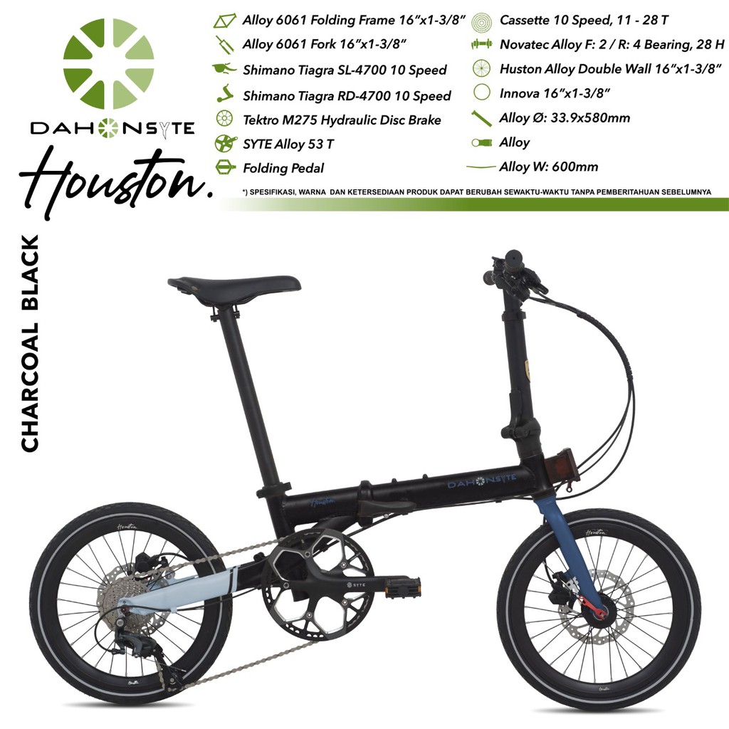 SEPEDA LIPAT DAHON SYTE HOUSTON 16&quot; BY PACIFIC 10 SPEED FRAME ALLOY BICYCLE FOLDING BIKE