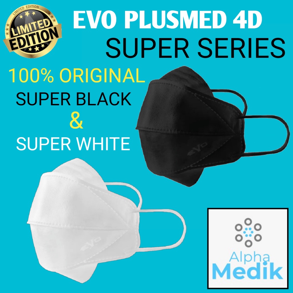 Masker Evo Plusmed Super Black/White 4D Limited Edition
