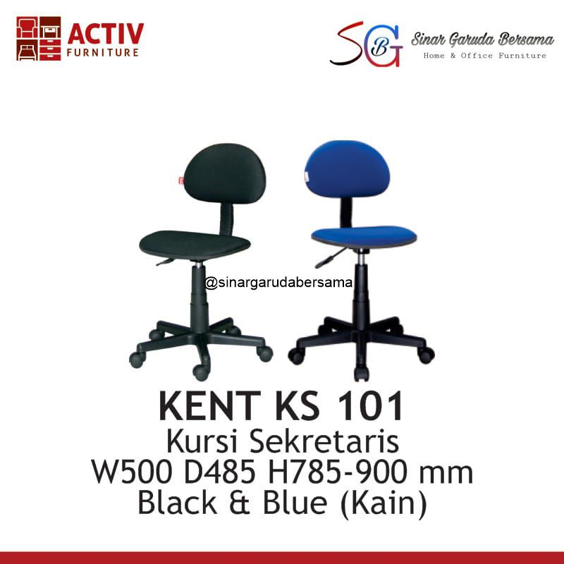KURSI KANTOR HIDROLIK / KURSI SEKRETARIS KURSI BELAJAR PUTAR BERODA ACTIV KENT KS