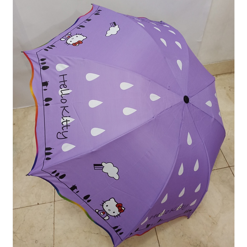 Payung Lipat 3 Motif Karakter HELLO KITTY Kuat Kokoh Anti UV Nagoya NF-417