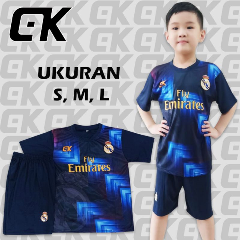 baju bola setelan anak anak real madrid//baju bola anak kecil murah//kaos bila seragam anak SD