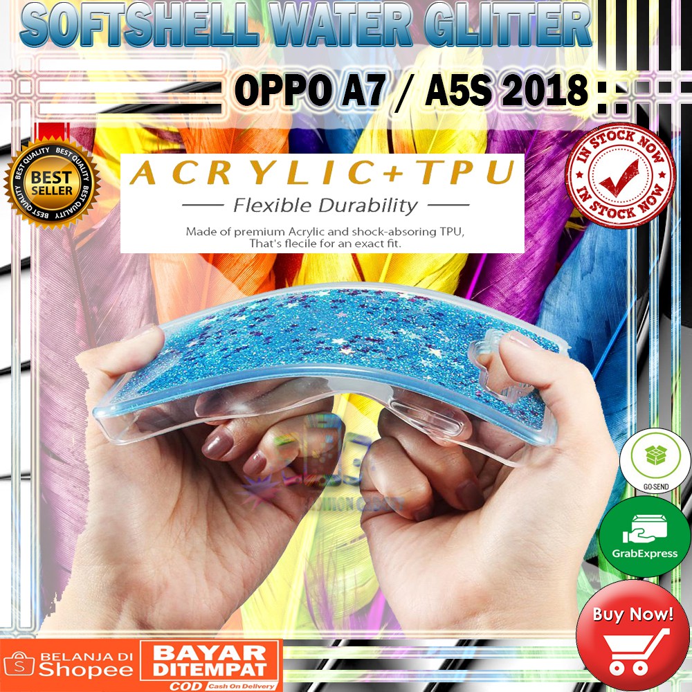 Silikon Oppo A7 2018 A5S KASING OPPO A37 NEO 9 XIAOMI REDMI 4X Water Glitter Casing KESING SOFT CASE