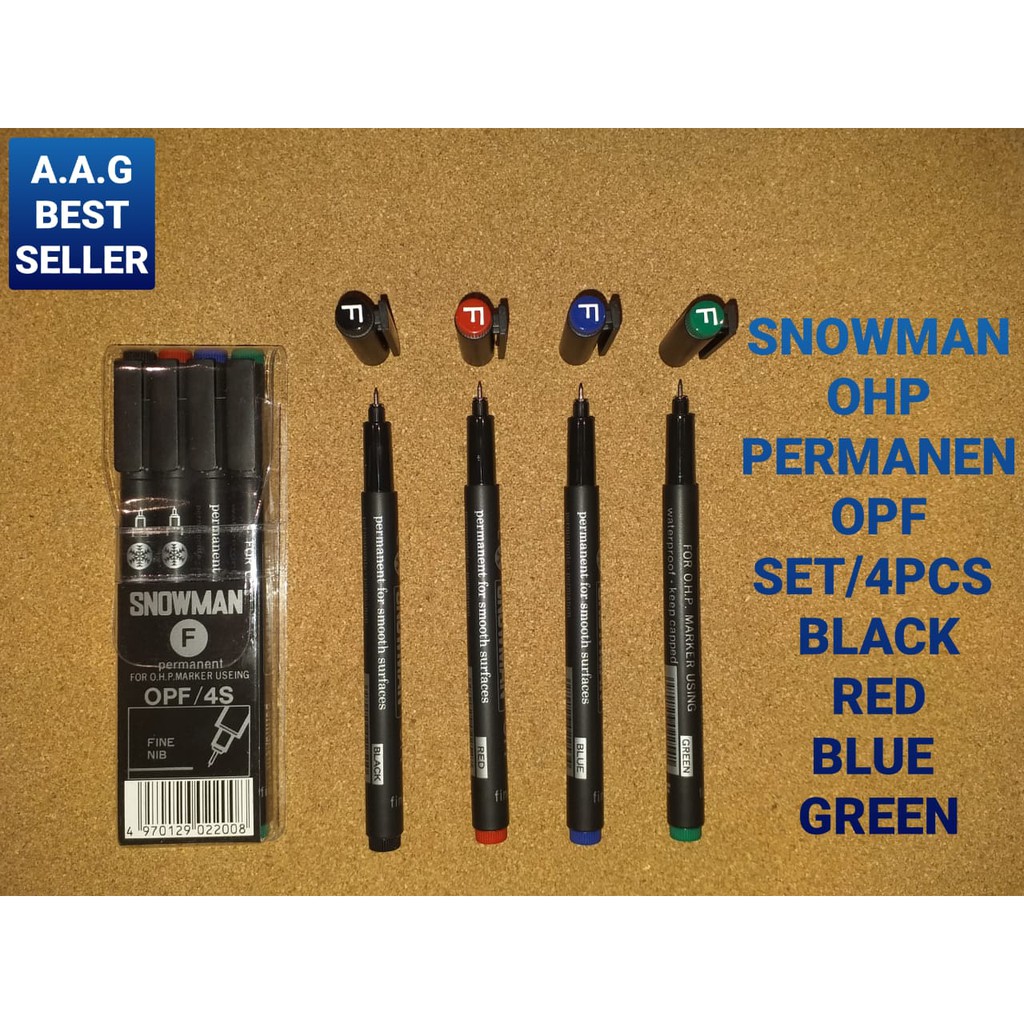 

SNOWMAN OHP PERMANEN OPF SET/4PCS BLACK, RED, BLUE, GREEN