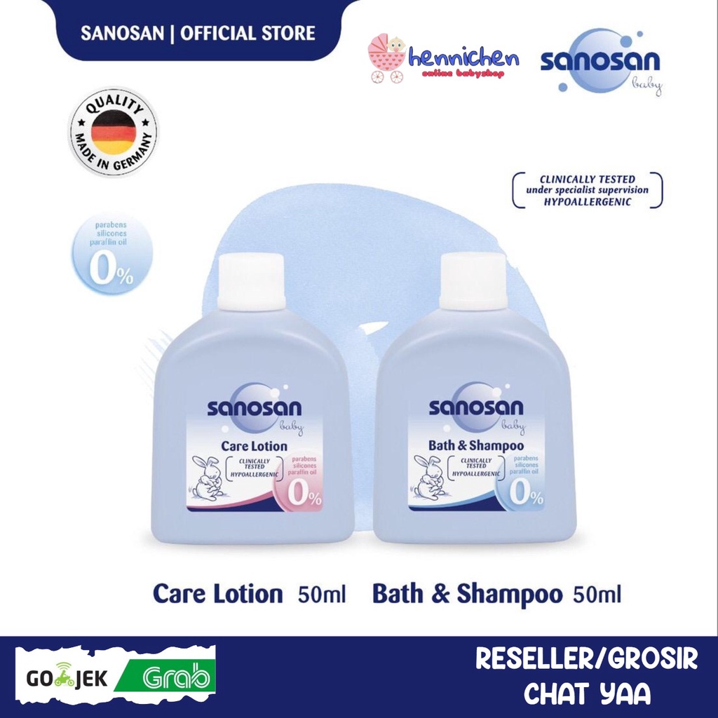 SANOSAN Baby Trial Pack Bath and Shampoo 50ml - Care Lotion 50ml