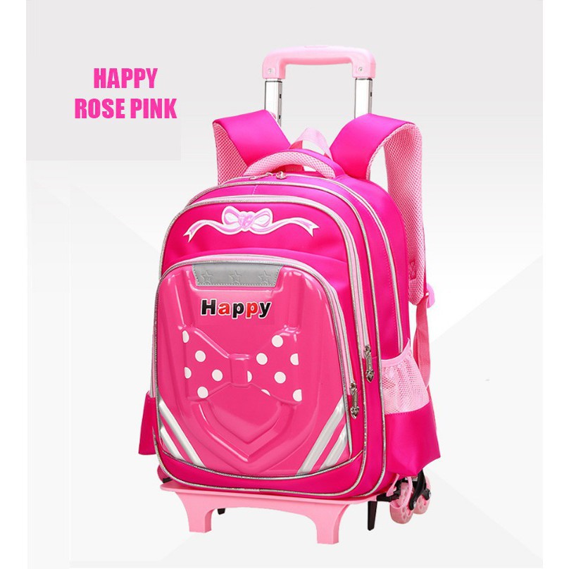 (RK)Tas Troli Anak Perempuan SD Minnie Mouse 6 Roda/ Tas Roda Anak Minnie Mouse