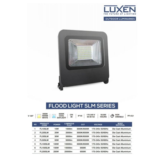 Floodlight LED 20W IP65 Lampu Sorot LUXEN bergaransi 1th