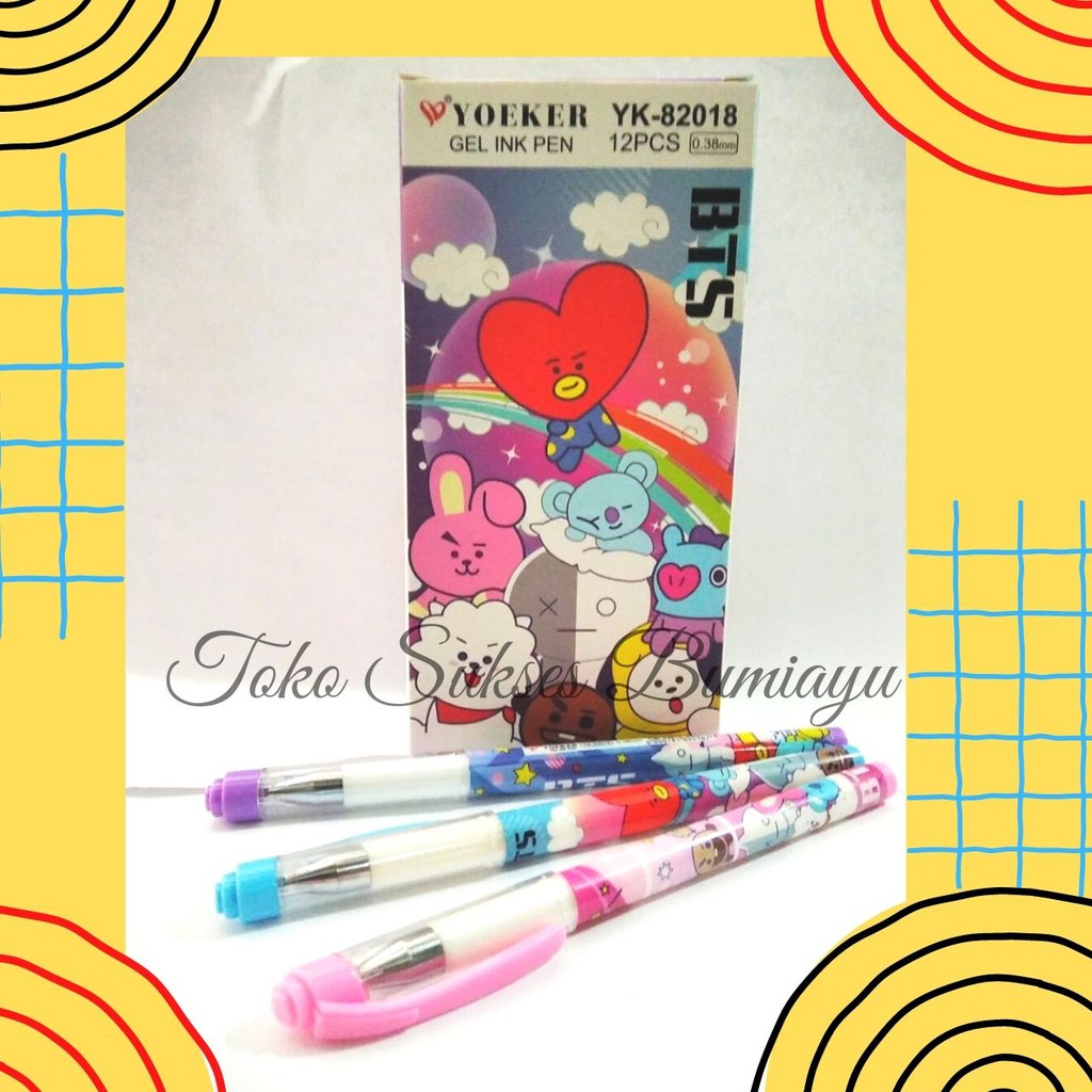 

Pulpen Gel Yoeker BTS Lucu Gel Pen Yoeker BTS MOtif Lucu