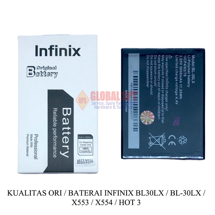 KUALITAS ORI / BATERAI BL30LX / BATERE BL-30LX / BATRE X553 / X554 / HOT 3