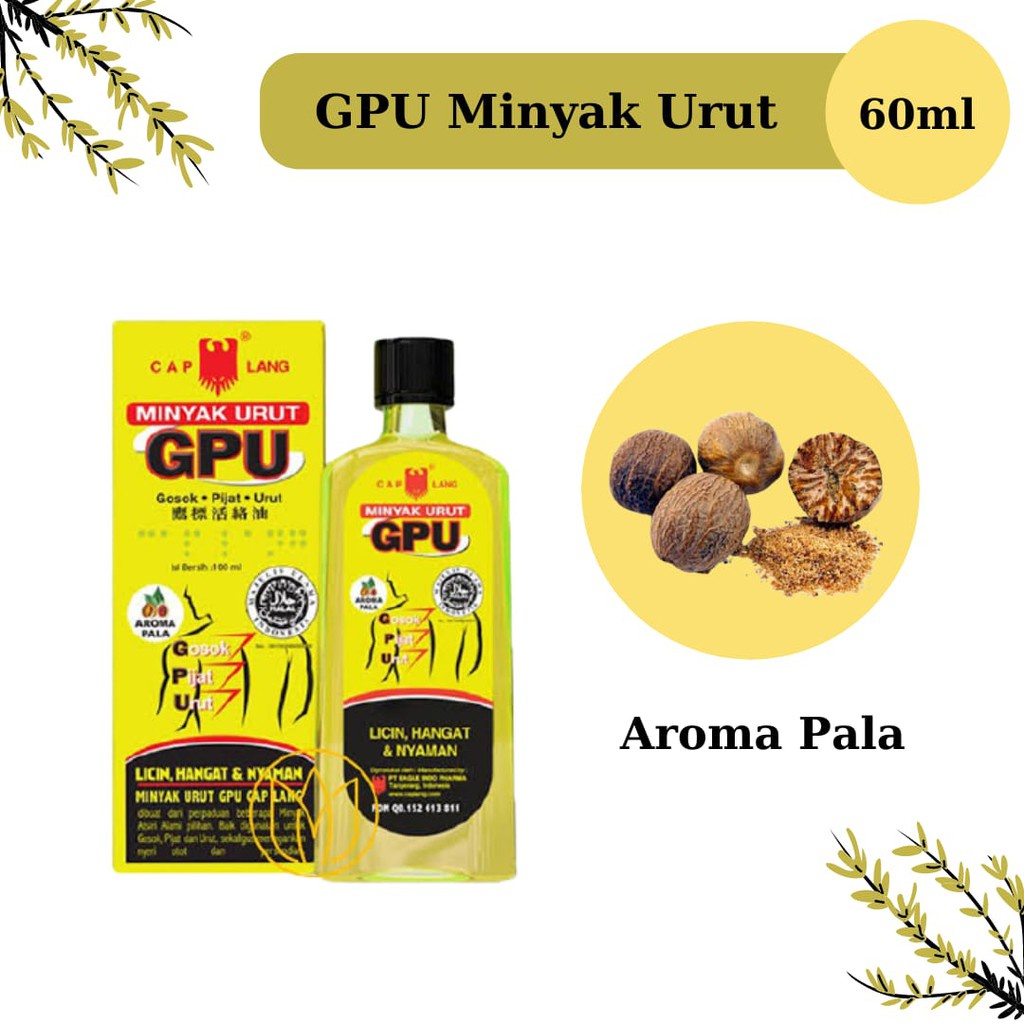 MINYAK URUT GPU PALA 60 ML // Minyak Gosok, Pijat, dan Urut