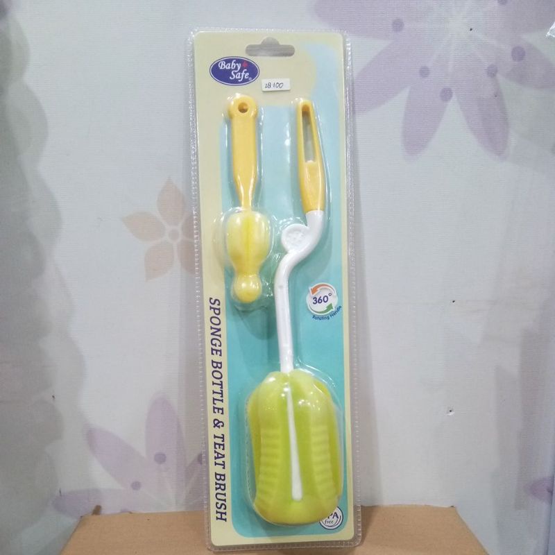 BABY SAFE SPONGE BOTTLE &amp; TEAT BRUSH BS368