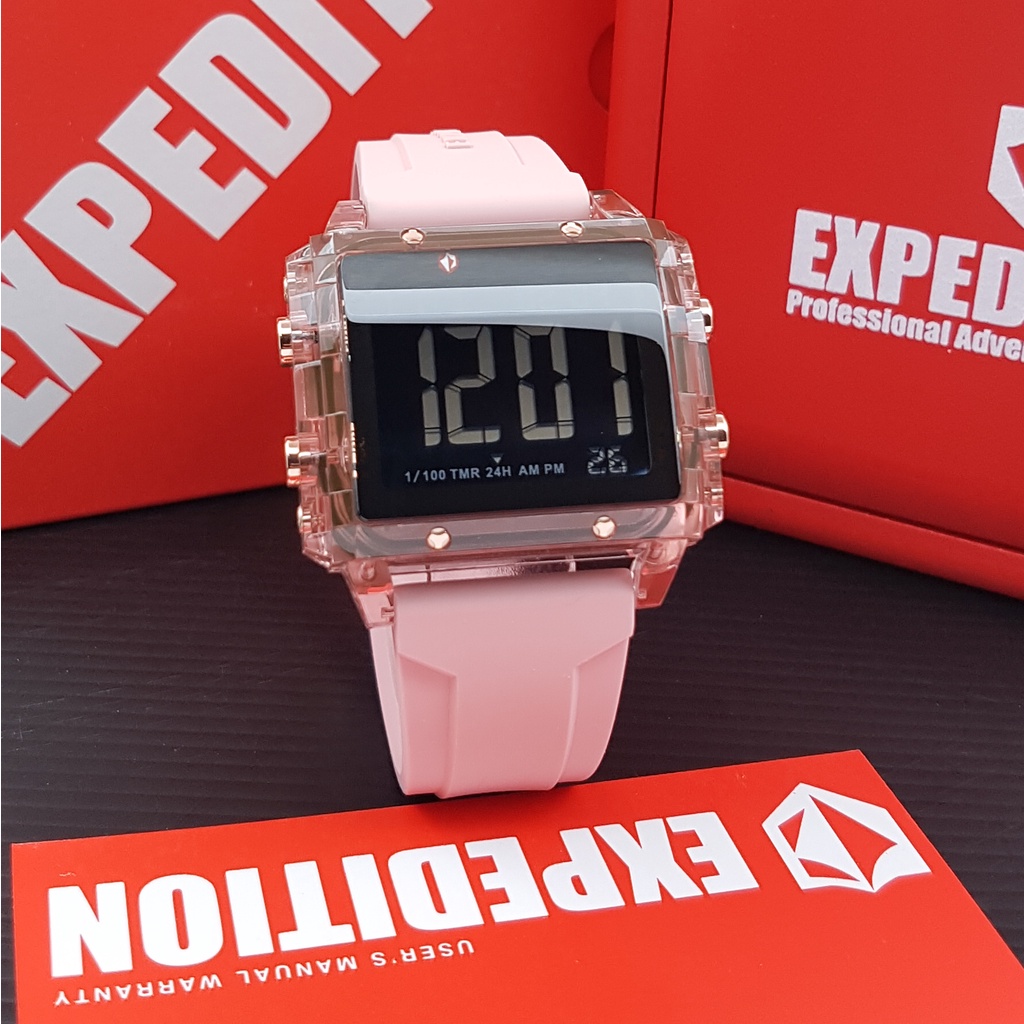 jam tangan expedition 6817 original digital - peach