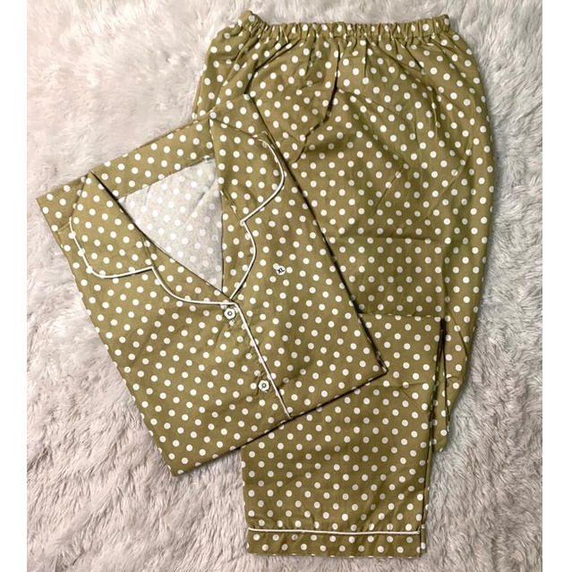 BAJU TIDUR WANITA / PIYAMA WANITA KATUN MOTIF POLKADOT CP