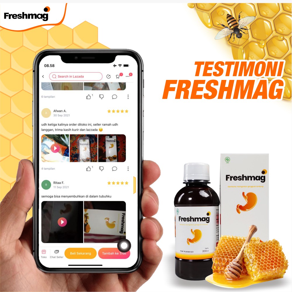 Freshmag Paket 2 botol - Freshmaag Madu Herbal Atasi Asam Lambung  Gerd  Maag Kronis