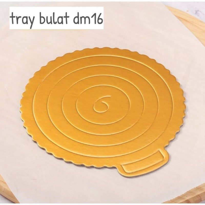 TATAKAN KUE TART CAKE BOARD BULAT/PERSEGI  EMAS