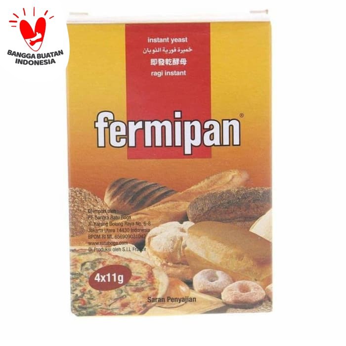 

FERMIPAN Ragi Instant 4 Sachet 11g - Bubuk Pengembang Roti Kue Instant Yeast Baking Powder