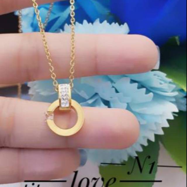 Titanium set perhiasan lapis emas 24k 1501