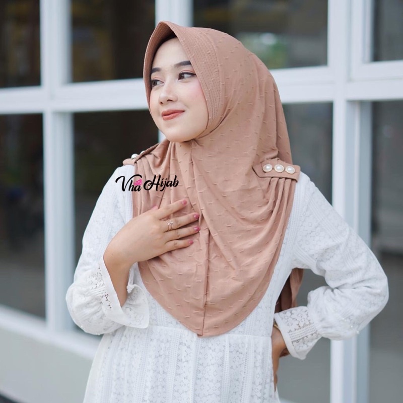 Hijab Instan JERSEY RUBBY KANCING