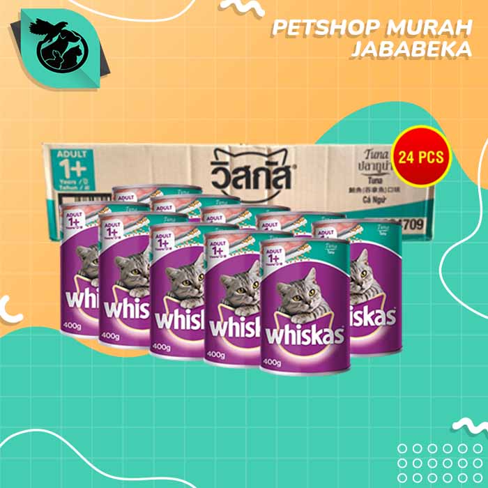 Makanan Basah Kucing Whiskas Kaleng Wetfod Grosir Dus Isi 24 PCS 400GR