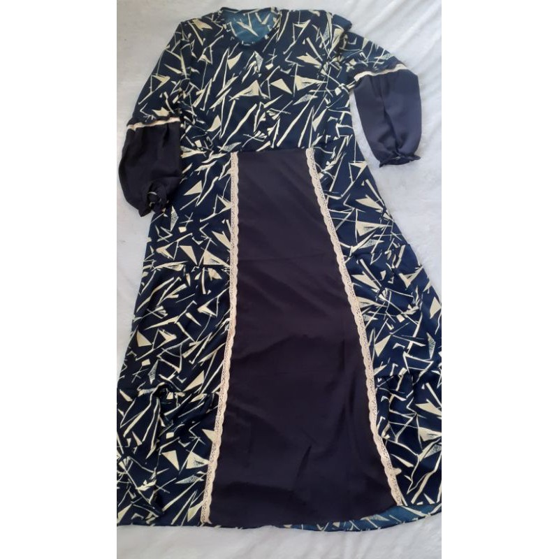 gamis navy motif