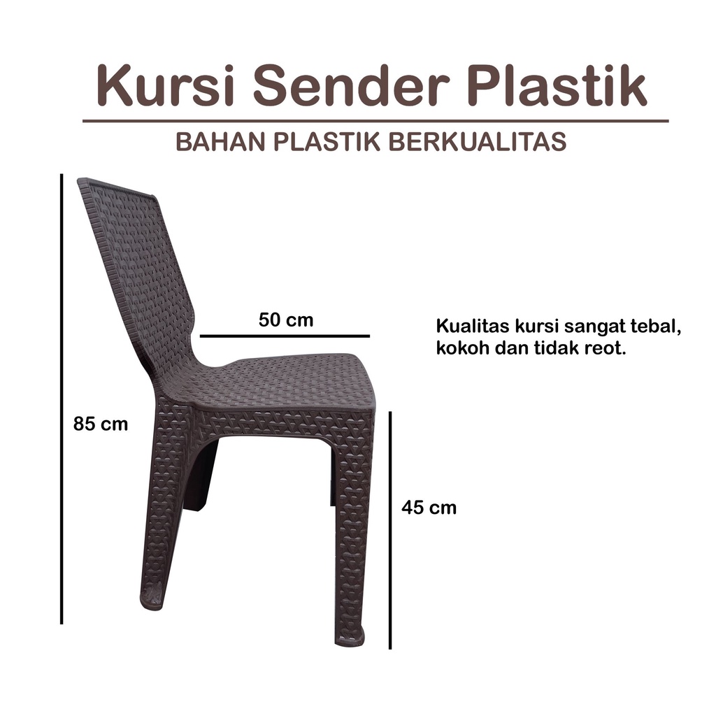 Kursi Sandar Motif Anyaman Plastik Tahan Cuaca