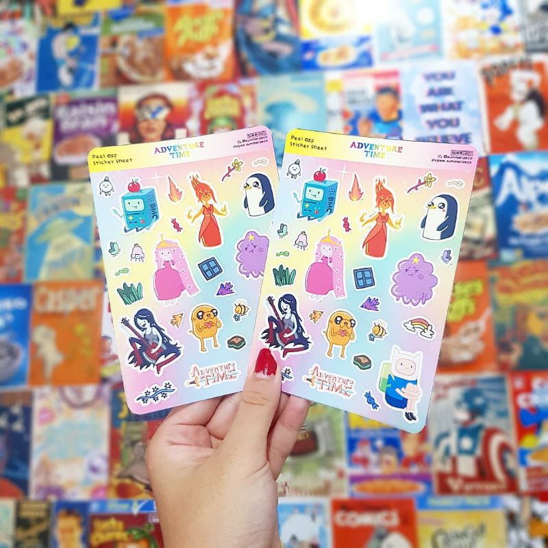 

Adventure Time - Peel Off Sticker Sheet / Stiker Tema Adventure / Stiker Lucu / Stiker Tempel