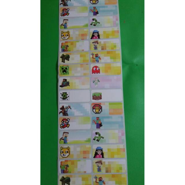 

MINECRAF Stiker label nama waterproof anti air murah