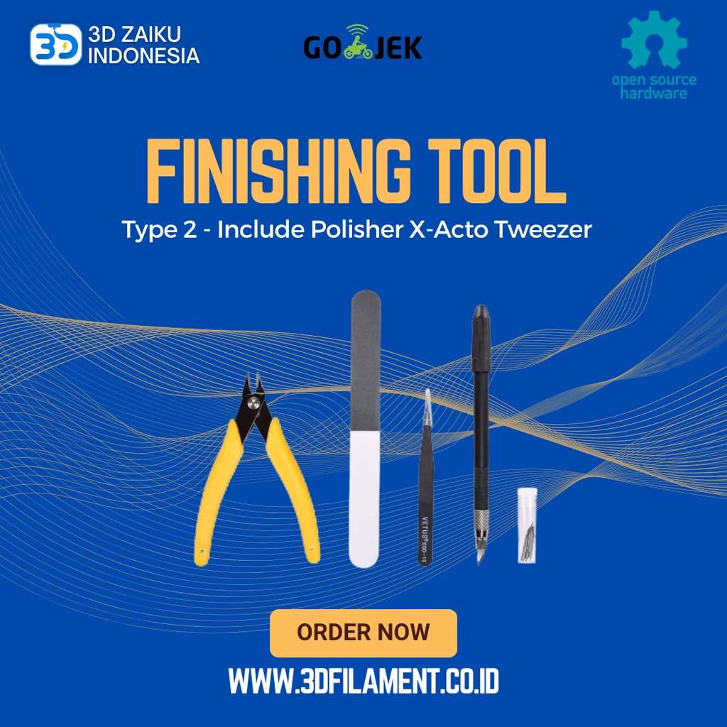 Reprap 3D Printing Finishing Tool Include Polisher X-Acto Tweezer