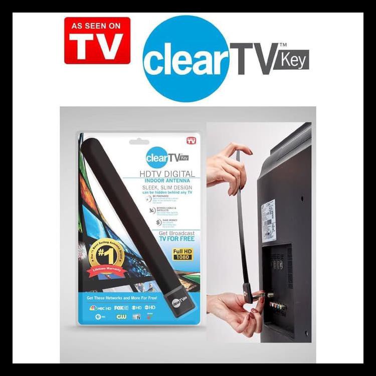 Antena Tv Indoor Digital Clear Tv Key Hdtv-Full Hd-Hitam