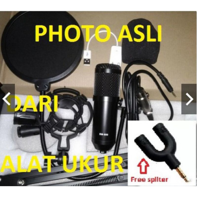 Paket recording smule youtube mic condenser BM800 Original Full Set