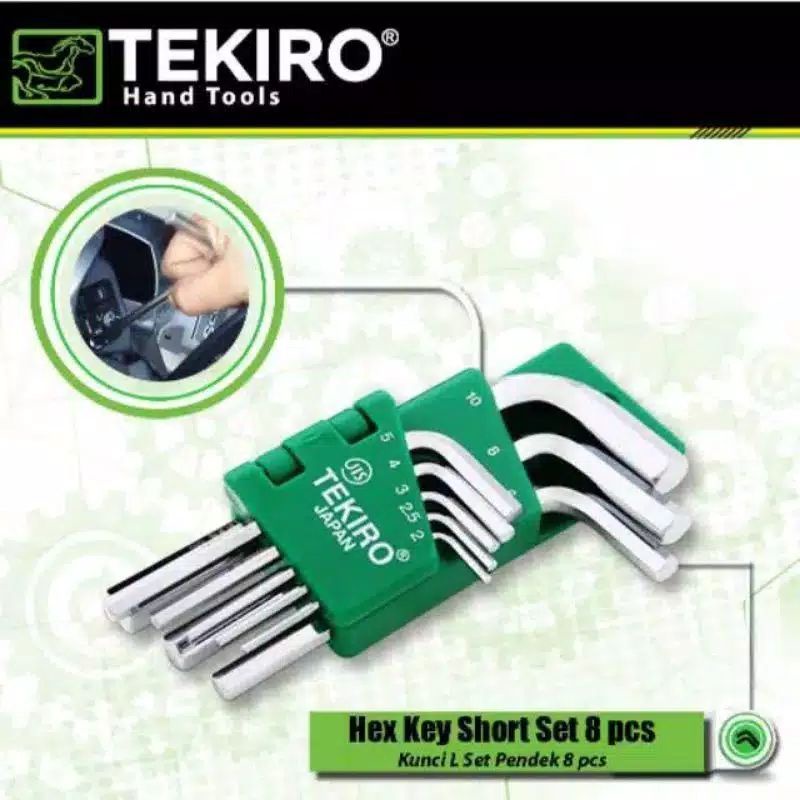 Kunci L TEKIRO Set 8 Pcs Pendek 2-10mm 8 Hex Key Short ORIGINAL