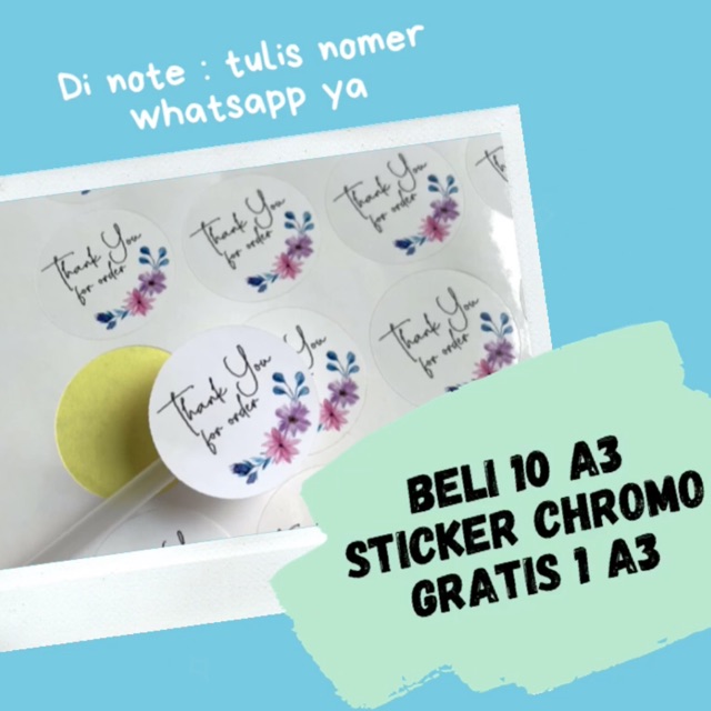 Sticker Bulat Chromo Custom Anti Air Toples Logo Olshop