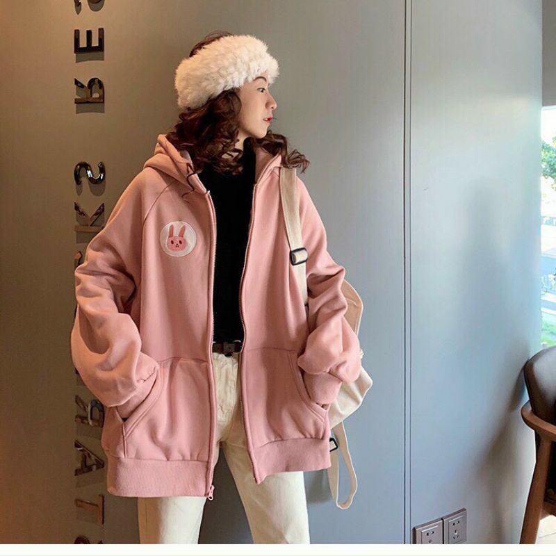 S - XXXXXL(6XL) Zip Hoodie BUNNY Cute Jaket Resleting Zipper Korean Style BIGSIZE Jumbo Pria Wanita OVERSIZE