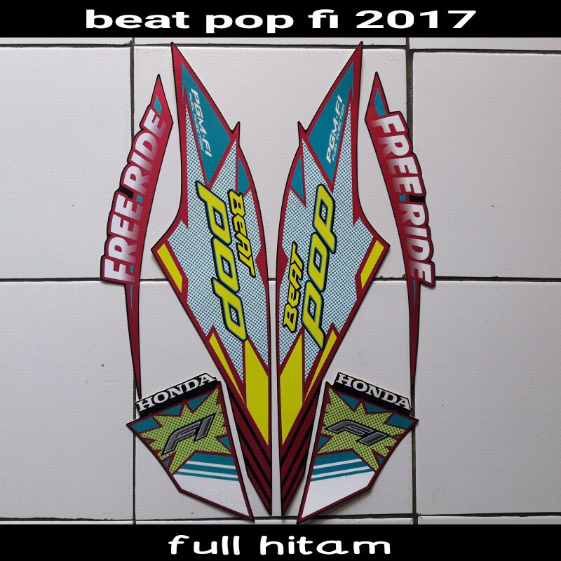 stiker motor beat pop fi 2017 full hitam