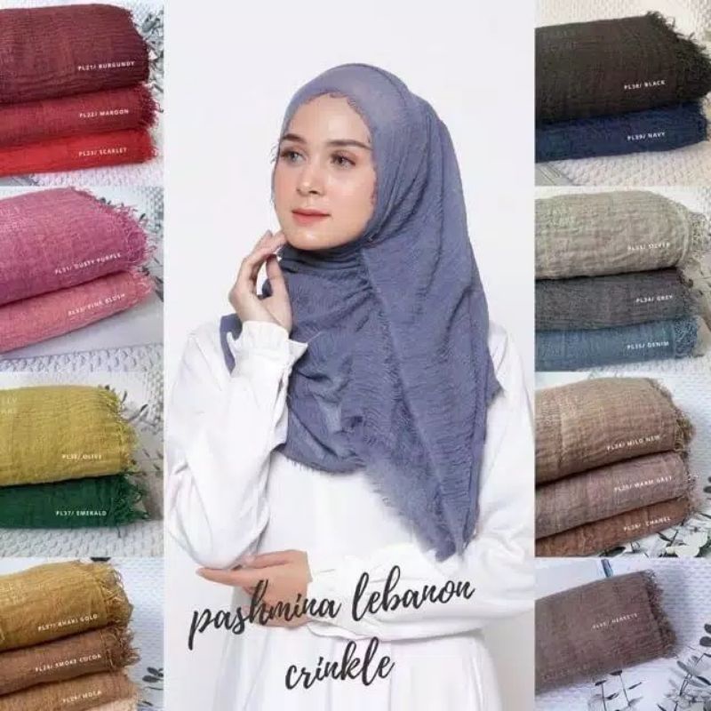 ‼️TERLARISS‼️Pashmina Lavanya Azara || Pashmina Crinckle Rawis 180x100 cm-1