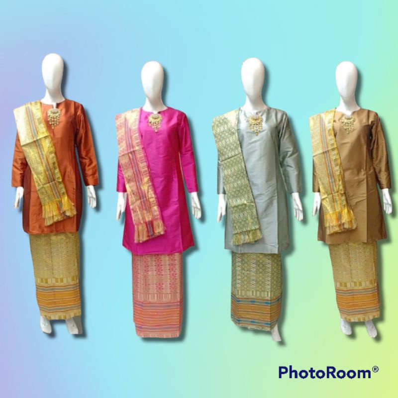 kebaya tafeta stelan songket