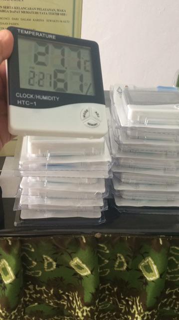 Htc1 Temperature Pengukur Suhu Ruangan Lengkap Dengan Jam